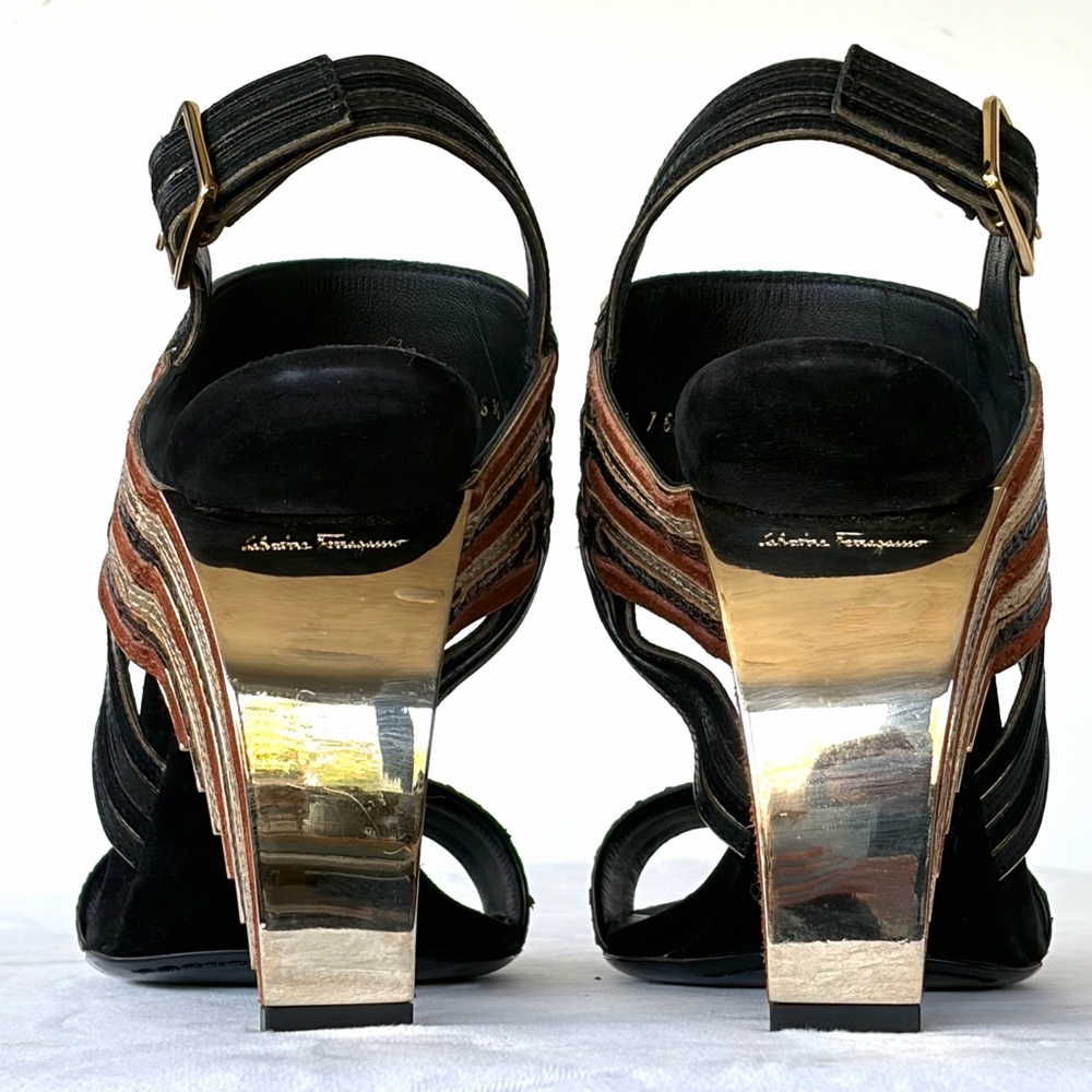 Salvatore Ferragamo Lenny F/W 2015 Runway Art Deco heels, *never worn* w/dustbag - Picture 12 of 17